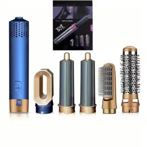 Hairdryer 5-in-1 Heated Comb Automatic Curling Iron Professional Rod Home Hot Air Brush Styling Toolkit
