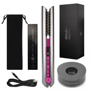 Mini 2 In 1 Rollerflat Iron Usb 4800mah Hair Straightener Curler Professional Wide Plate Iron Straighteners Styling Appliances 240117