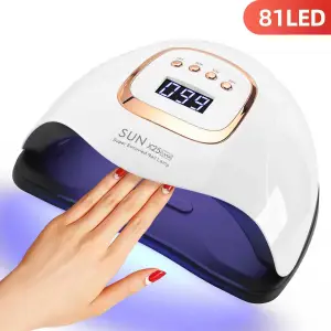 380W LED UV Lamp For Nails 81 LEDS Nail Gel Polish Drying Lamp With Motion Sensing Professional Cabin Manicure Lamp For Home Use Y240801