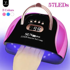 UV LED Nail Lamp 256W Professional Nail Dryer Gel Polish Light with 57 LEDs Portable Large Space UV Led Nail Light for Salon Use Y240801