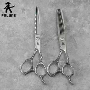 FnLune 6 6.5 Inch 9Cr18MoV Professional Hair Salon Scissors Cut Barber Tools Haircut Thinning Shear Hairdressing Scissors Set 240228