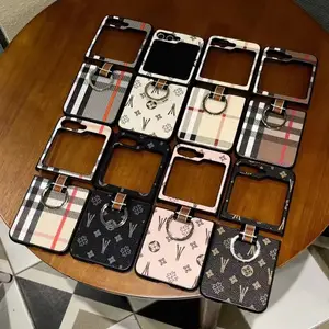 Beautiful Retro Brand Designer Phone Cases for Samsung Galaxy Z Flip 3 4 5 6 Flip3 Flip4 Flip5 Flip6 Case Cover with Gift Box Man Woman WS