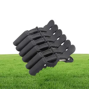 Frosted Black Carbon Hair Clip 6PcsLot Salon Cutting Hairdressing Crocodile Clip Sectioning Hair Alligator Clips For Hair Stylist