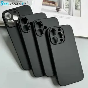 Luxury Full Black Silicone Matte Phone Case For 16 15 14 13 12 11 Pro Max 16 15 14 7 8 Plus Back Cover TPU Soft CaseXJ250321