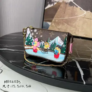 M82623 MINI New Change Chain Handheld Bag Genuine leather cartoon pattern phone case