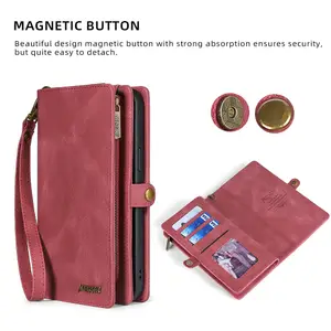 Red 100pcs/lot A 15 wallet mobile phone holster Pink multi-function protection Pro Max plug-in card mobile phone case S22