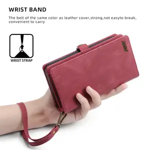 Free shipping A 15 wallet mobile phone holster Pink multi-function protection Pro Max plug-in card mobile phone case S22 Red