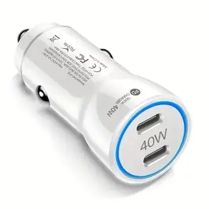 Multi Portable 2 Ports Phone Car Charger 40W Qc3.0 20W PD 2 In 1 Dual Fast Charging Car Charger