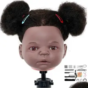 Mannequin Heads Neverland 100 Human Hair Training Head Kit Baby 10 Inch Model African Curling Style Professional Tool Q240510 Drop De Ot2Fi