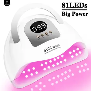 380W LED UV lamp dryer for nail gel polishing with 81LED 4 timer to set HD display screen automatic sensor professional nail lamp 241030