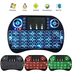 I8 keyboard mouse combos air fly mouse 2.4ghz backlight usb plus for android tv box like x96q hk1 h96 t95 tanix