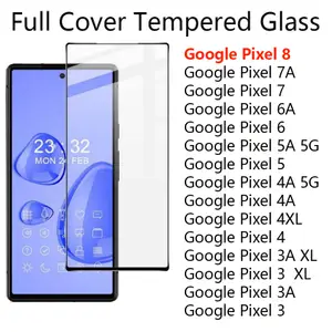 Full coverage Tempered glass Phone screen protector for google pixel 8 7 7A 6A 6 5 5A 4 4A 3 3A XL 5G film wholesale in opp bag