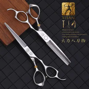 Hair Scissors TITAN barber shears salon scissors barber hair cutting 440c hairdressing sets scissors 230519