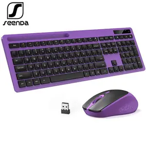 Combos Seenda Wireless Keyboard and Mouse Combo 2.4G USB Silent Keyboard and Mouse FullSize Ultra Slim Keyboard Set for Laptop
