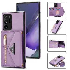Luxury Crossbody Wallet Phone Case For Samsung Galaxy Note 20 S23 S22 S21 Ultra Plus FE Flip Leather Stand Zipper Pocket Card Holder Protective Cover Lanyard Strap