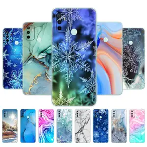 For OPPO A53 Case 2020 Back Phone Cover For A53S A32 OPPOA53 6.5&quot; CPH2127 CPH2135 Coque Marble Snow Flake Winter Christmas