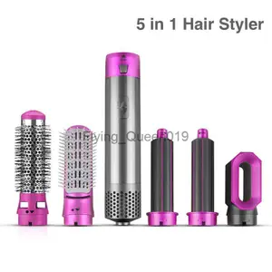 Hair Curlers Straighteners Hair dryer 5 in 1 electric curling iron blow air comb roller and straightening brush removable household gift boxed HKD230918