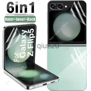 Cell Phone Screen Protectors Hydrogel Film For Samsung Galaxy Z Flip 5 5G Outer Inner Screen Protector Anti-scratch Back Protective Film for Samsung ZFlip5 4 x0821