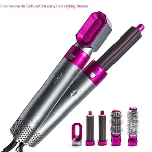 Hair Dryer Brush 5 in 1 Professional Hair Curly Iron Electric Air Comb Hair Styling Tools Barber Salon Home Use Blow Dryer
