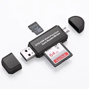 2 in 1 Memory Card Readers OTG/USB Multi-Function Card Reader/Writer For PC Smart Mobilephones with Bag or Box pacakge