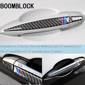 1set Carbon Fiber Door Handle Sticker Car Styling Decoration for BMW X1 F48 X5 F15 X6 F16 2series Protection Accessories