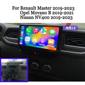 Car multimedia player for Renault Master 2019-2023 Nissan NV400 Opel Movano Android 13 4G stereo radio Wi-Fi BT Carplay GPS Navigation Head Unit Android Auto Car DVD