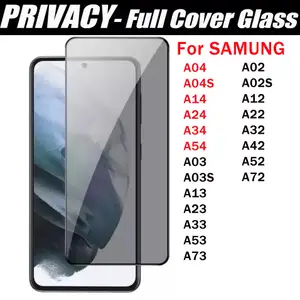 Privacy tempered Glass Phone screen protector for Samsung Galaxy A54 A34 A24 A14 A04 A73 A53 A33 A23 A13 A12 A22 A52 A72 5G Full cover anti-spy tempered glass