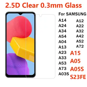 Tempered Glass Screen Protector for Samsung Galaxy A15 A05 A05S S23FE A14 A24 A34 A54 A13 A23 A33 A53 A73 2.5D Clear wholesale phone glass