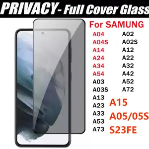 Privacy tempered Glass Phone screen protector for Samsung Galaxy A15 A05 A05S S23FE A54 A34 A24 A14 A04 A73 A53 A33 A23 A13 A12 A22 A52 A72 5G Full cover anti-spy glass