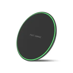 Ultra-thin round QI15W wireless charger Gift Wholesale 10W desktop mobile phone wireless charger
