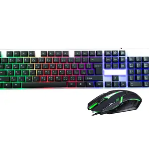 Arabic Keyboard and Mouse Combos USB Wired Arabian Alphabetic Keyboards for Gaming or Office Desktop Laptop Backlights Combos 2 Pi8623039