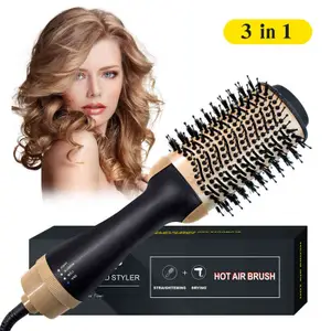 Hair Curlers Straighteners Blow Dryer with Comb 3 In 1 Hair Dryer Brush Salon Blower Brush Electric Hair Straightening Brush Curling Iron Hairbrush T220916