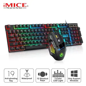 Keyboard Mouse Combos RGB Gaming keyboard Gamer and With Backlight USB 104 keycaps Wired Ergonomic Russian For PC Laptop 221012