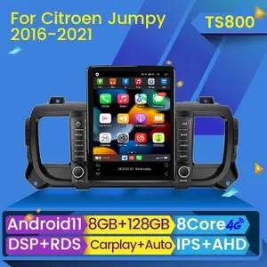 Car dvd Radio Player for Peugeot Expert 3 Citroen Jumpy 3 SpaceTourer 2016 - 2021 Audio CarPlay Android Auto GPS No 2 Din