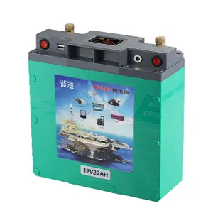 Portable Battery 12V 22Ah LiFePO4 Lithium Battery Is Used For Charging And Lighting Mobile Phones While Camping Outdoors