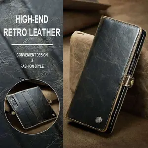 Leather Wallet Case for Samsung Galaxy Z 6 5 fold6 Fold5 Fold4 Fold3 Fold 4 3 Zfold5 Card Slot Phone Funda Capa