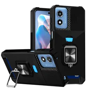 New sliding window lens protection ring holder cover for Motorola Moto G STYLUS POWER PLAY 2023 22 2024 car magnetic phone case High quality