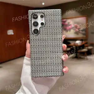 Fashion Designer Phone Case for Samsung Galaxy S22 Ultra S21 Plus S20 FE S10 S9 S8 Luxury Leather Lens Bump Velvet Lining Back Cover