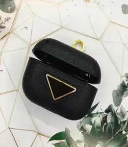 Super Luxury PD Business Earphone Simple Gold Triangle Hardware Case For AirPods Pro Air Pods2 iPods 3 Cover Phone Accessory Bag622819864