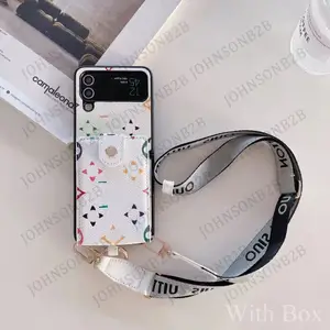 Designer Phone Case Flip Fold 3 4 5 6 7 8 9 Samsung Galaxy Z Beautiful Crossbody Leather Card Cases High Quality Flip3 Flip4 Flip5 Flip6 Fold3 Fold4 Fold5 Fold6 with Box