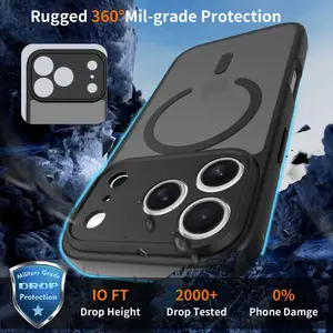DHgargets Suitable for Apple 17pro Matte Magnetic Suction Fine Hole Anti-fall Iphone16/15 Phone Case