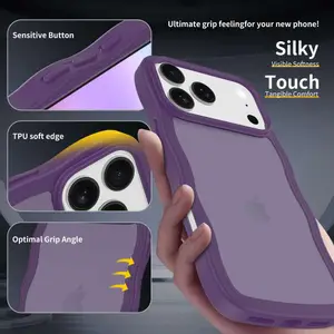 DHgargets iphone17 series mobile phone matte wave pattern Apple 17ProMax dual-use shockproof protective case