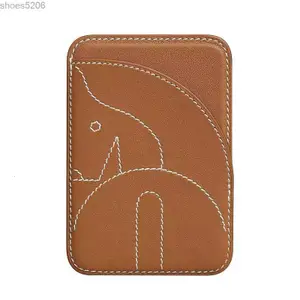 Cell Phone Cases Designer Brand Compatible Magnetic Simple Dual Card Slot Leather New Color-block Holder Passport Case 0TJ6
