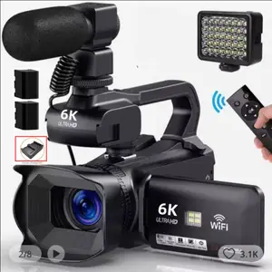 Camcorders Komery 4K Video Camcorder Live Streaming Camera For Youtube 64MP WIFI 18X Zoom 4.0" Touch Screen Digital Camera Vlog Recorder 230505
