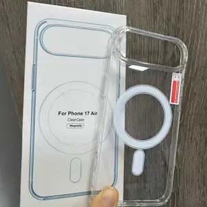 Factory Direct Wholesale Magnetic Wireless Charging Clear Pc Phone Case For Iphone17 Air 17PROMAX 17 16 15 14 Pro Max Shockproof Transparent s66
