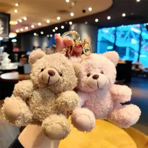 Cartoon Curly Ted Bear Keychain Bag Pendant Creative Mobile Phone Case Accories DollXJ250116