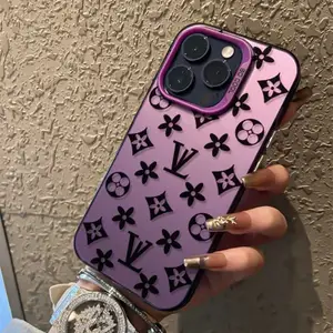 16 15 14 13 12 11 Pro Max High-end Patterned Phone Case with Independent Metal Button Silver Shell 1XJ250819