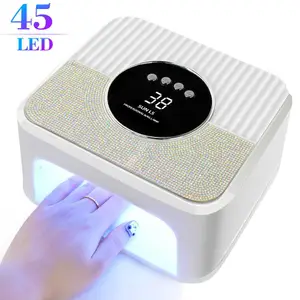 45LED UV Nail Lamp High Power Nail Dryer with LCD Smart Screen Gel Curing Drying Lamp Removable Base Pedicure Tool for Home M250823