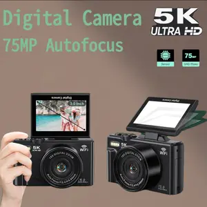 Flip screen student-specific mirrorless digital camera, 5k video recording, selfie, retro ccd camera, beauty enhancement