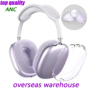 For Airpods Max 2 Headband Headphone Accessories AirPodsPros Max earbuds headset Transparent TPU Solid Silicone Protective case AirPod Maxs Headphones Phone Case
